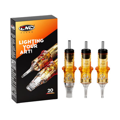 CNC Fuego de acero inoxidable Aguilas de tatuaje con sombreador redondo de uso único Aguja Magnum Tatuaje 0.30mm Cartucho de tatuaje Aguja de acero inoxidable EO gas esterilizado Aguilas de tatuaje CNC