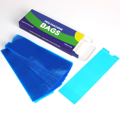 Bolsas de cubierta de la máquina de tatuaje azul bolsas de protección desechables de bolígrafo de tatuaje 100pcs