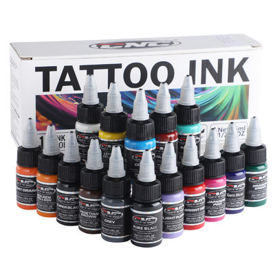15 ml 16 colores de tinta de pigmento de tatuaje 1/2 oz de tinta de tatuaje CNC